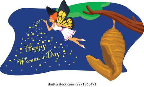 Women's Day design. Illustration of Women’s. Greeting card. Vector illustration. Women's empowerment