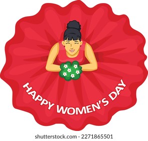 Women's Day design. Illustration of Women’s. Greeting card. Vector illustration. Women's empowerment