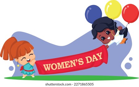 Women's Day design. Illustration of Women’s. Greeting card. Vector illustration. Women's empowerment