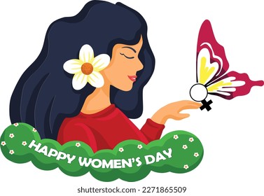 Women's Day design. Illustration of Women’s. Greeting card. Vector illustration. Women's empowerment