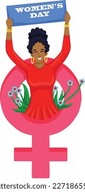 Women's Day design. Illustration of Women’s. Greeting card. Vector illustration. Women's empowerment