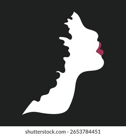 Women's day design for poster ,banner. Vector illustration. Female face silhouette vector.