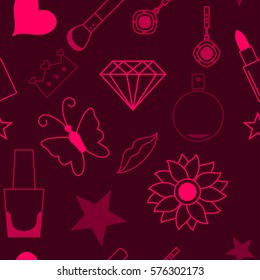 Women's day design, vector seamless fashion background