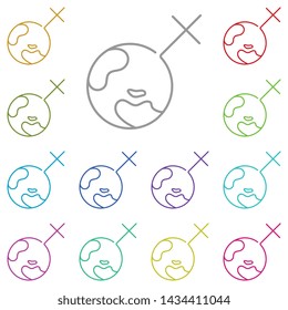 Women's day, earth, gender multi color icon. Simple thin line, outline vector of 8 march icons for UI and UX, website or mobile application