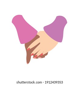 womens day, female hands diversity in cartoon style vector illustration
