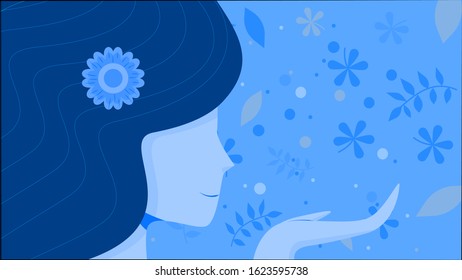Women's day flat background vector illustration 