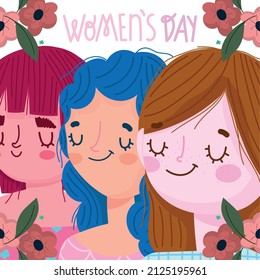 womens day floral card design
