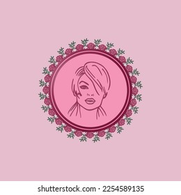 Women's Day with frame of flower and leaves