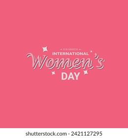 women's day free vector 3d editable text effect template design