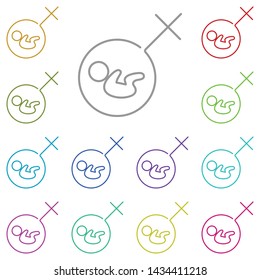 Women's day, gender, baby multi color icon. Simple thin line, outline vector of 8 march icons for UI and UX, website or mobile application