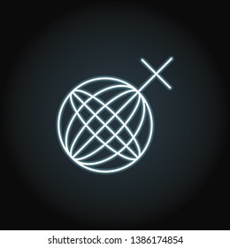 Women's day, gender, earth neon icon. Simple thin line, outline vector of 8 march icons for UI and UX, website or mobile application
