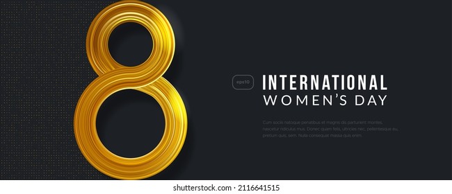 Women's day greeting banner. 8 March holiday background. Vector illustration.