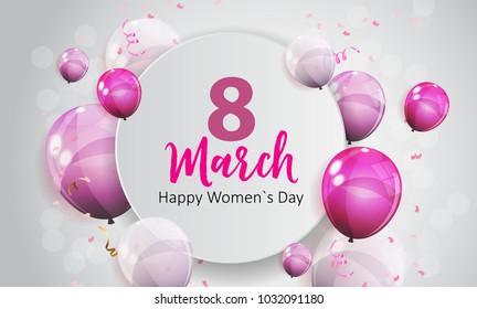 Women's Day Greeting Card 8 March Vector Illustration EPS10