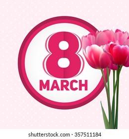 Women's Day Greeting Card 8 March Vector Illustration EPS10
