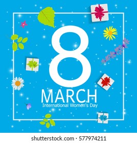 Women's Day Greeting Card 8 March Vector Illustration EPS10