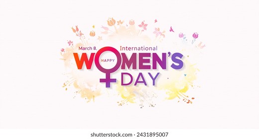 Women's day greeting card background.