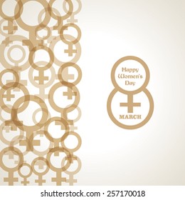 Women's day greeting card design vector illustration 