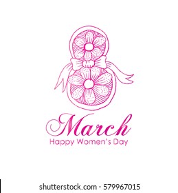 Women's Day greeting card design.
