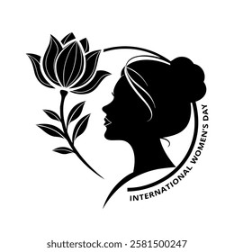 Women's Day Greeting Card stock illustration. 8 March day of Women. Womens day vector illustration.	