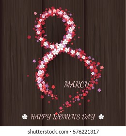 Women's Day greeting card. Vector illustration EPS10.