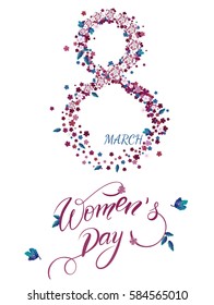Women's Day greeting card. Vector illustration EPS10.