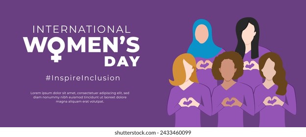 Women's day greeting horizontal banner template design