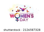 Womens day Greeting with text 8th March International women's day