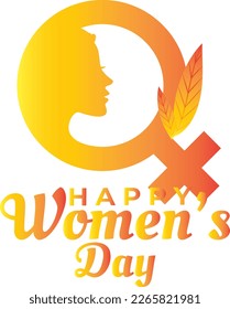 Women's day Greeting with text 8th March International women's day