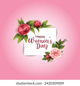 Womens day Greeting with text 8th March International women's day. concept for international women’s day 2024, 2025, 2026, 2027. abstract women's day concept.