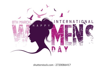 Frauentag Gruß mit Text 8. März Internationaler Frauentag, Internationaler Frauentag Konzeptplakat. Inspirieren Inklusion Frau Illustration Hintergrund. women's day.eps