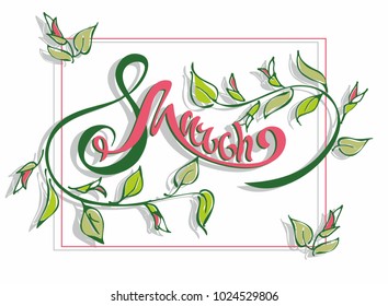 Womens day greetings hand lettering