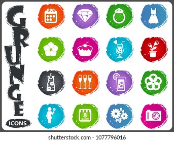 Womens Day grunge icons for user interface design