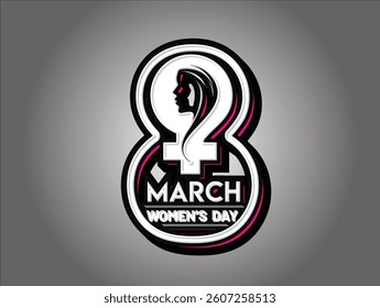 Women's day Hand Lettering Typography Vector Template