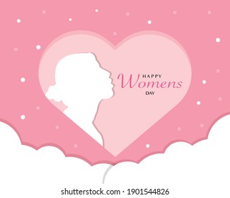 Women's Day Heart Background Vector