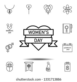 Women's day, heart, women's day icon. Simple thin line, outline vector element of Women's day, 8 march icons set for UI and UX, website or mobile application