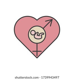 Women's day, hearth, baby, gender icon. Simple outline colored vector of 8 march icons for ui and ux, website or mobile application