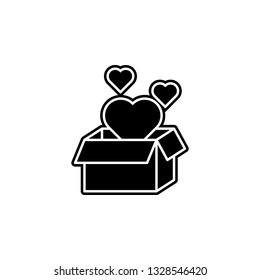 Women's day, hearth, box, present icon. Simple glyph, flat vector of 8 march icons for UI and UX, website or mobile application