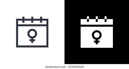 Concepto de icono del día de la mujer con fondo blanco negro plano. Ilustración vectorial.