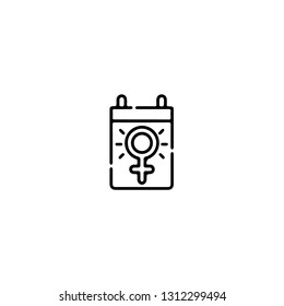 Womens day icon, flat design line art thin style, International Women's Day signs and symbols, Feminismin fographics. Vector illustration