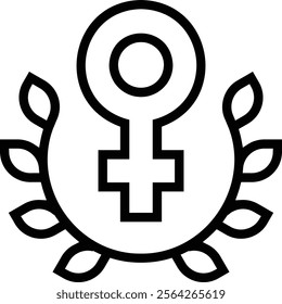 womens day icon. Thin linear style design isolated on white background