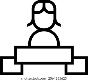 womens day icon. Thin linear style design isolated on white background