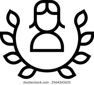 womens day icon. Thin linear style design isolated on white background