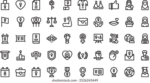 Womens day icons High-Quality Vector Icons Collection with Editable Stroke. Ideal for Professional and Creative Projects.