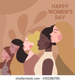 Women's day illustration concept in flat design premium vector