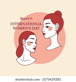 women's day illustration with floral and feminine elements