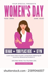 Women's day  illustration flyer template