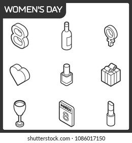 Womens day isometric icons