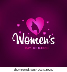 Women's Day lettering 8th March International Women's Day background