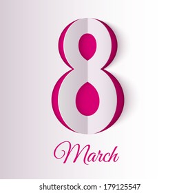 Women`s day March 8 card, vector illustration