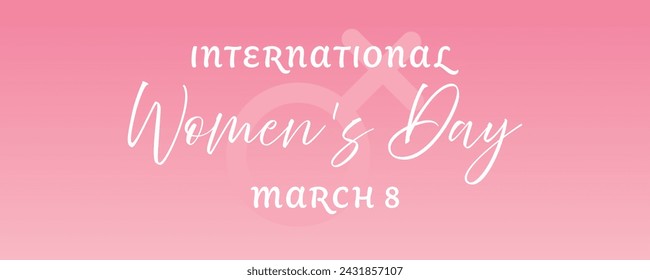 Women's Day March 8 design for web banners, social media and blog posts.Horizontal composition.